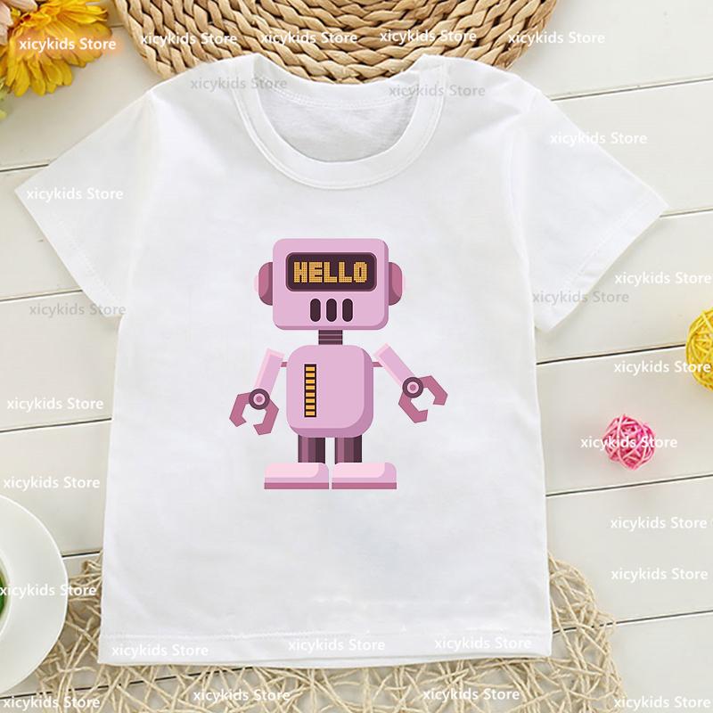 Tshirt for Boysgirls Cartoon Robot Graphic Printed Toddler Tshirt Fashion Harajuku Boys Girls Universal Clothing Dropshipping