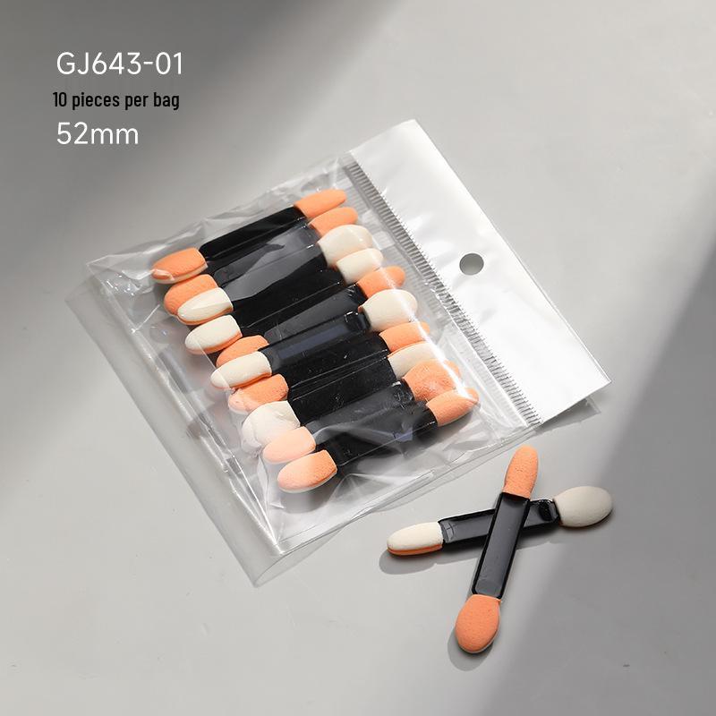 Пудра Зеркальная Аврора для Нейл-арта и Аппликатор для Теней - Двусторонняя Спонжевая Кисть, Одноразовый Инструмент для Красоты