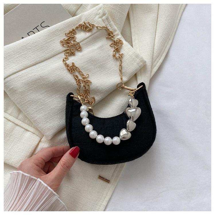 

Модные однотонные женские мини-сумки, летний темперамент, модные цепочки, сумка через плечо, шикарная жемчужная сумка Mini(Max Length<20cm)