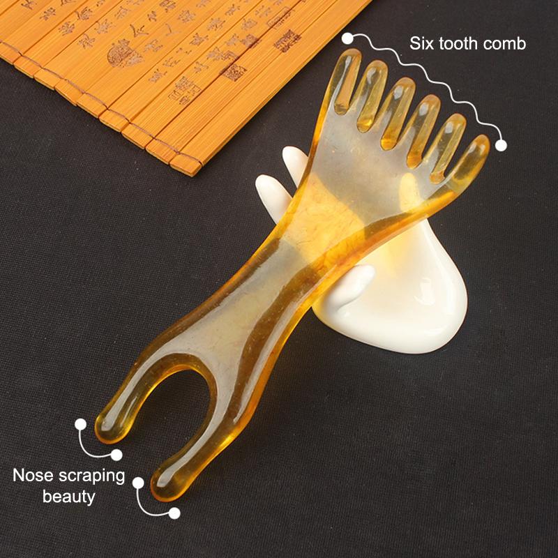 Resin Massage Comb, Manual Head & Face Massager For Scalp Nose Ears Eyes, Lightweight Portable For Home Office Travel