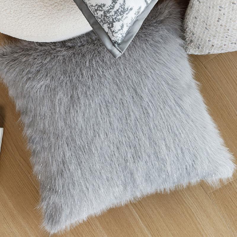 Gray Sofa Pillowcase Living Room Light Luxury High-end Waist Pillow Square Cushion Bedside Backrest Pillow Does Not Contain Core