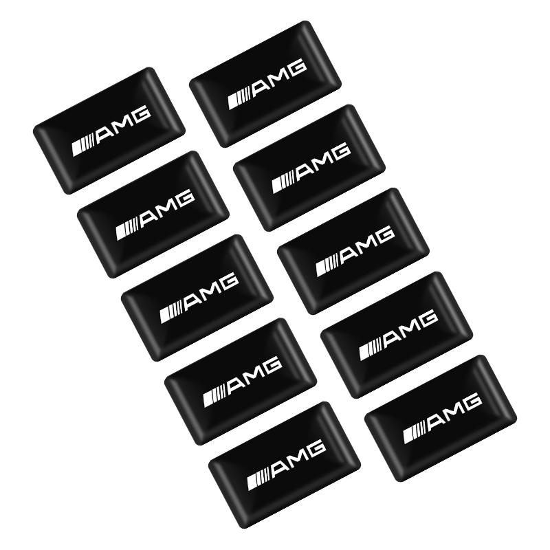 

10PC Car Epoxy Resin Interior Sticker Car Logo Emblem Decal Decoration For Mercedes Benz AMG W213 W205 W177 W247 W176 X253 etc