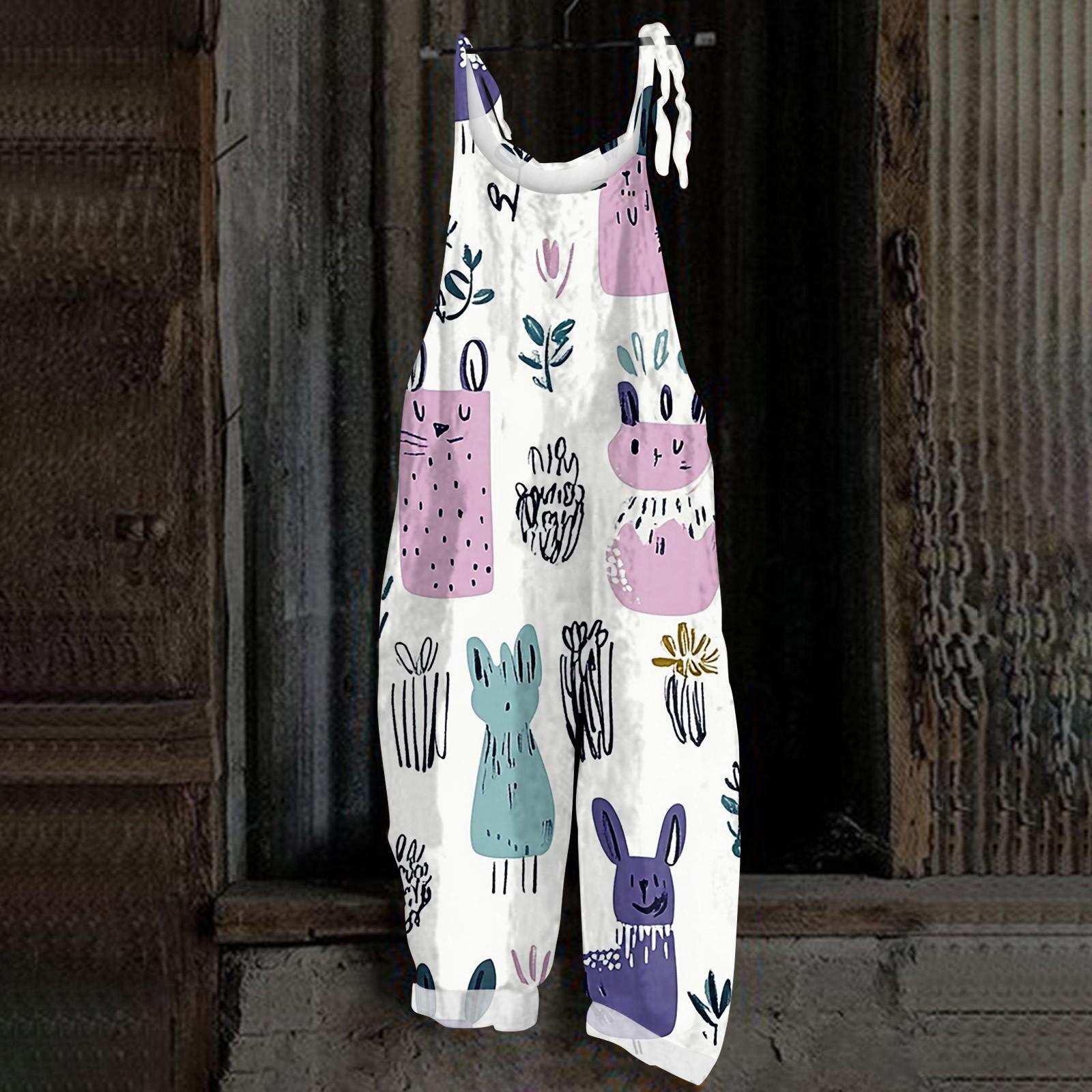 

Жіночий комбінезон з різдвяним принтом, повсякденний вільний, вінтажний, бавовняний льон XXXL