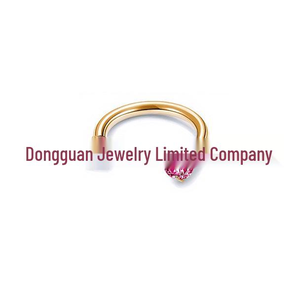 Stainless Steel U-Shaped Nose Ring with Double Zirconia