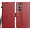 For Samsung Galaxy S25 FE Leather Case Wallet Stand Phone Cover with Handy Strap