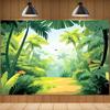 2D Photo Booth Background Cloth Tropical Forest Palm Tree Banner for Events