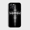 Cyber Sigil Cross line Phone Case For iPhone 16,15,14,13,12,11 Plus,Pro Max,XS,X,XR,SE,Mini,8,7,Soft Silicone Black Cover