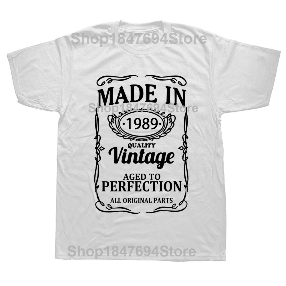 Made In 1989 All Original Part T Shirt Funny Men Short Sleeves Vintage Classic Birthday Gift Cotton Comfortable Party Tshirt