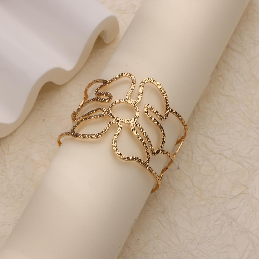 Stainless Steel Sunflower Bracelets for Women Gold Color  Wide Band Open Cuff Bangle Wedding Jewelry Vacation Accessories