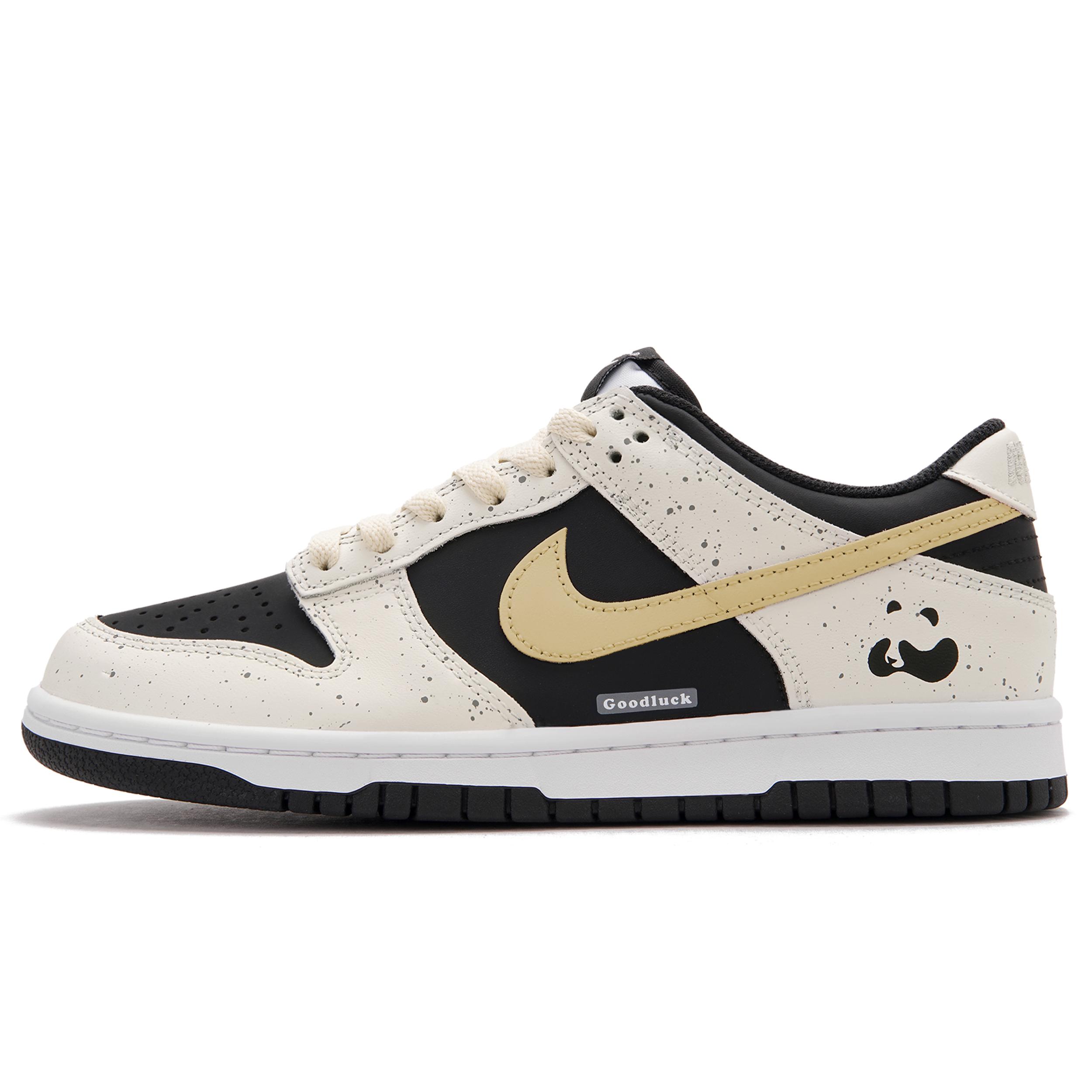 

Nike Dunk Panda Cheese A Low top Skateboard Shoes Unisex Black White Yellow HF5441-100(Team62-A) 38.5