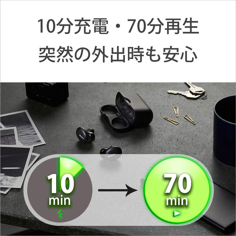 Sony True Wireless Amazon Up to 8 Hours of Continuous Compact and Highly Stable App 2020 360 Reality Audio Black WF-H800 Earbuds High-Resolution