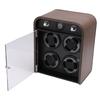 Watch Winder for 4 Mechanical Watches 5 Modes Quiet Automatic Watch Winder Display Storage Box with LED Light Temperature Humidity Sensor