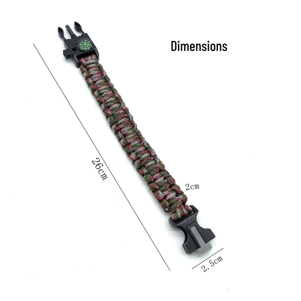 Multifunkční náramek na přežití s paracordem: Záchranné lano pro venkovní kempování a dobrodružné aktivity se sedmijádrovým systémem