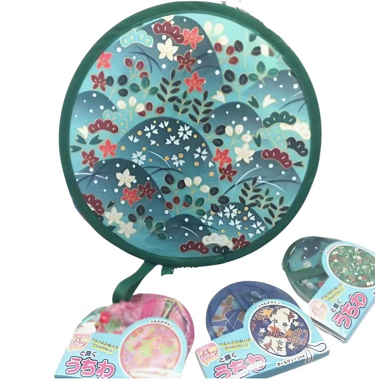 

manatom Складной набор с японским веером «Утро и горы», 3 предмета, узоры Журавль, Слава,