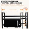 Kitchen Shelves with 6 Hook Microwave Stand Baker’s Rack Telescopic Adjust Layer Height Shelf Storage Count Cutting Board Holder