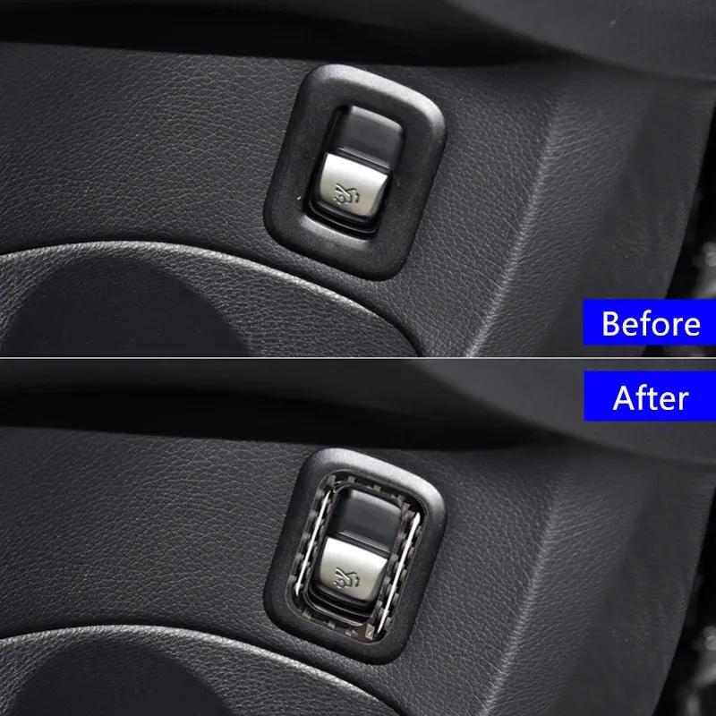 Car Accessories Door Trunk Switch Button Frame Decoration Carbon Fiber Sticker For Mercedes Benz C Class W205 GLC X253 2015-
