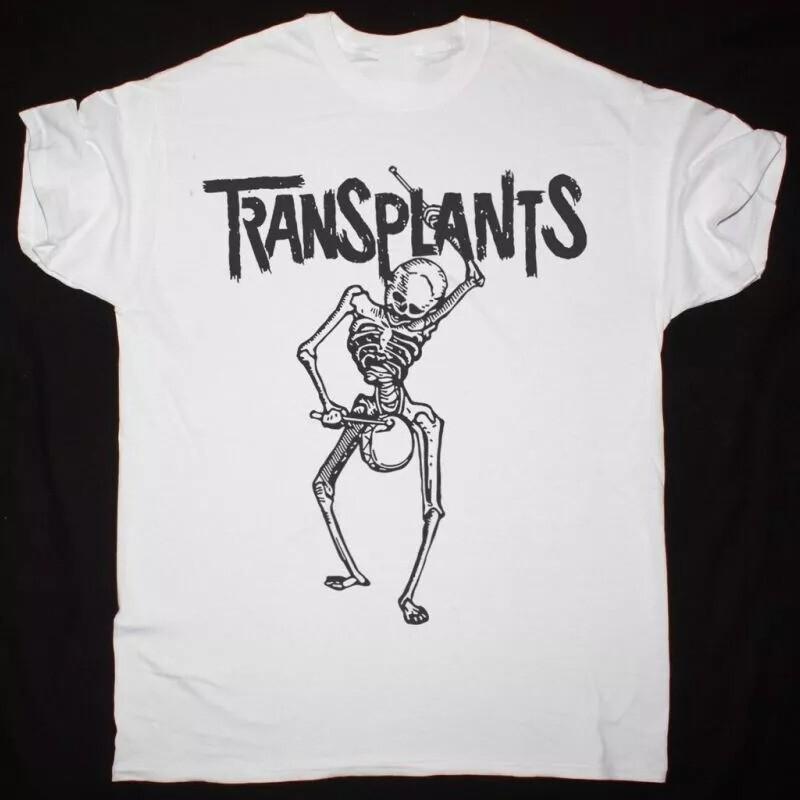 Vtg The TRANSPLANTS Band SKELETON Cotton White Full Size Unisex Shirt BT1439 Unisex T-Shirt S