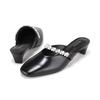 BARBARA Lambskin Feminine Round Shape Jewel Band Mule 4cm 2colors Bbj112