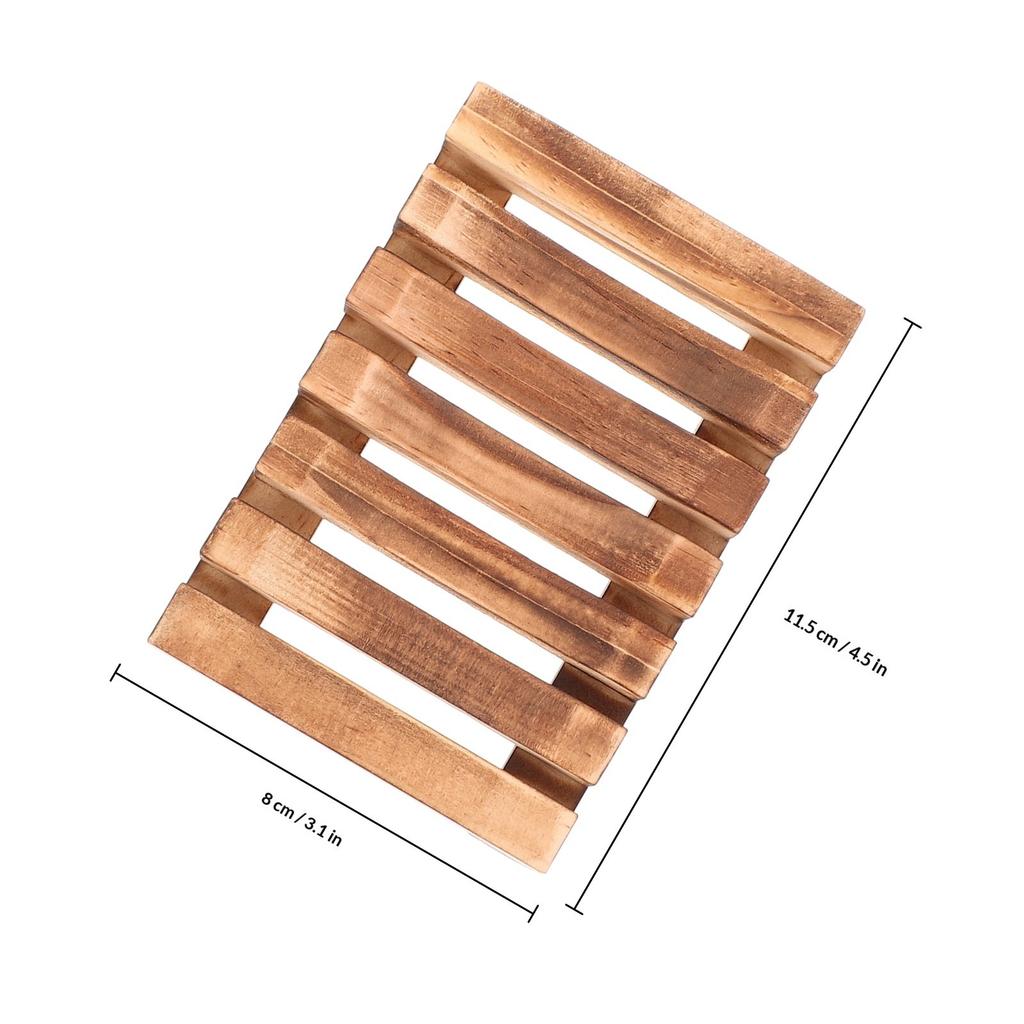 3Pcs Wooden Soap Holder Eco Friendly Solid Wood Soap Dish with Clear Texture Smooth Finish Drain Holes for Bathroom Shower