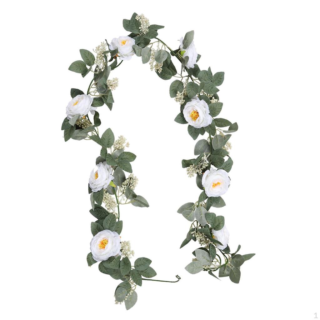 Artificial Eucalyptus Flower Garland Greenery Decorative Wall Hanging Vines for Front Door