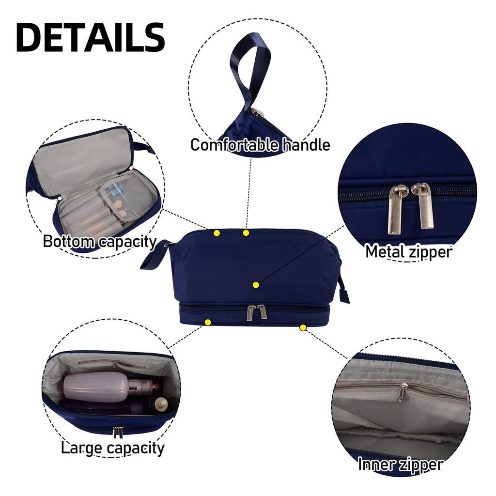 Simple And Fashionable Cosmetic Bag, Fresh Travel, Double-Layer Large-Capacity Cosmetic Bag, Waterproof Wash, Cosmetic Storage Bag