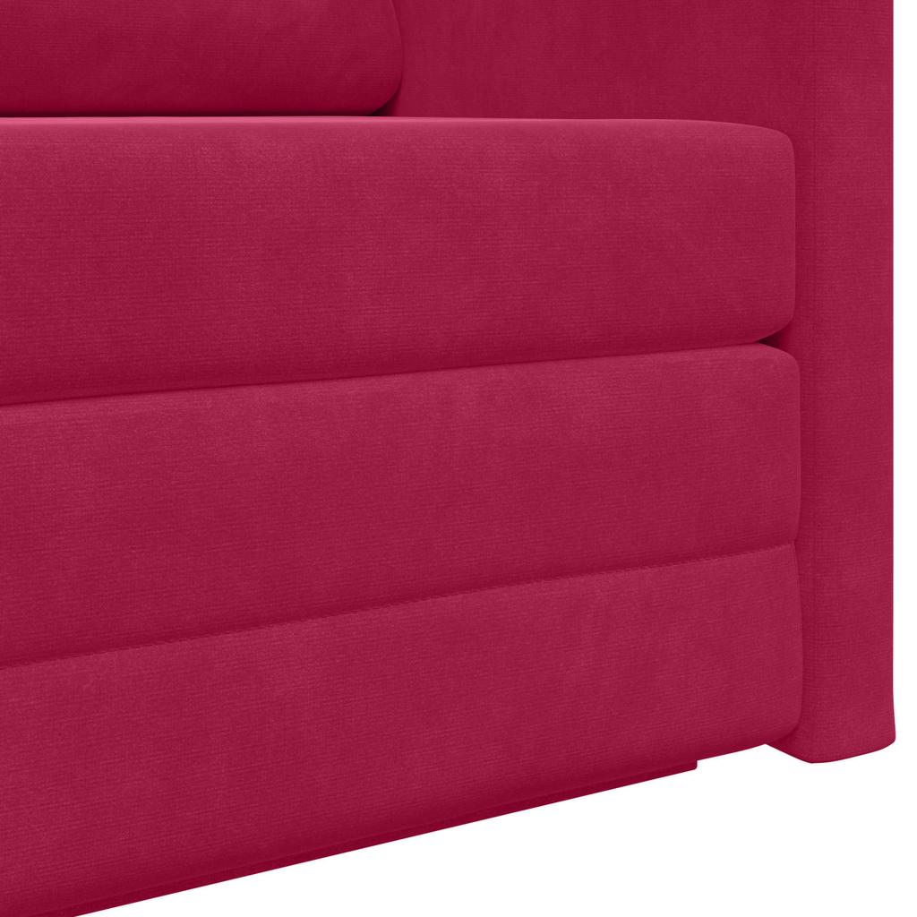 Sleeper Sofa Burgundy Red 124 X 71 X 78 Cm Velvet