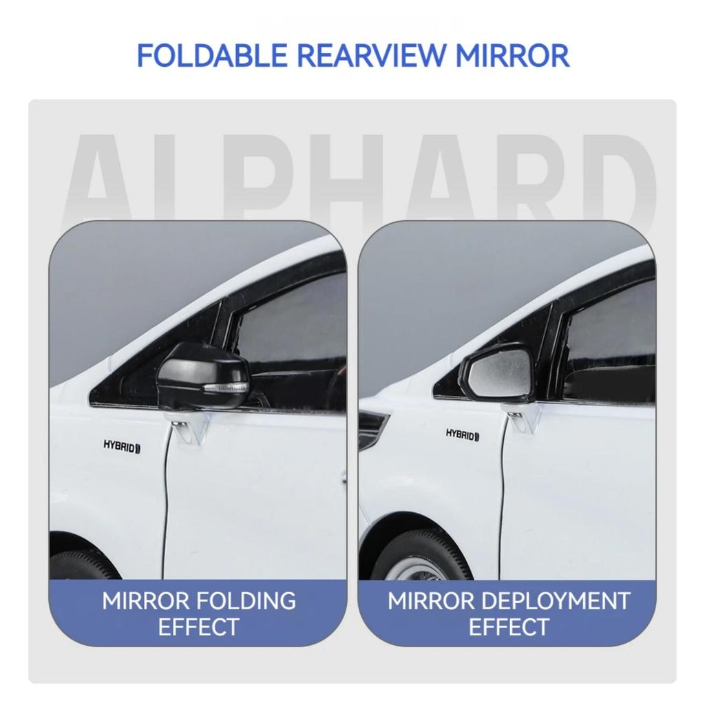 1/18 Scale Toyota Alphard MPV Large Size Alloy Car Model Diecast Metal Toy Vehicles Car Model Simulation Sound and Light Children Gift