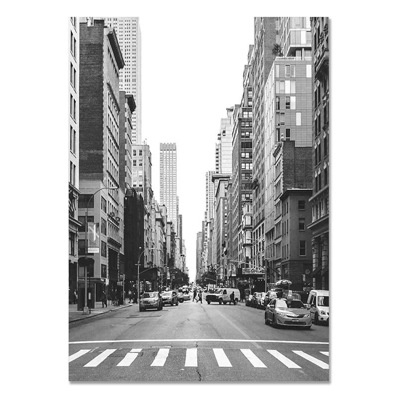 

New York City Canvas Painting Posters and Prints, Black and White Wall Art Pictures, Living Room Decoration, Home Decor 21X30cm No Frame