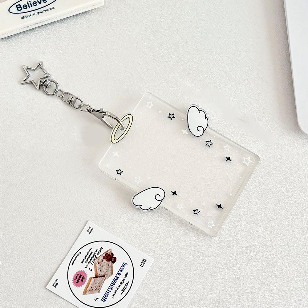 Angel Wings Card Holder K-POP Idol Album Postcard Organizer Clear Acrylic Badge ID Card Holder K-pop Album Binder Photo Frame