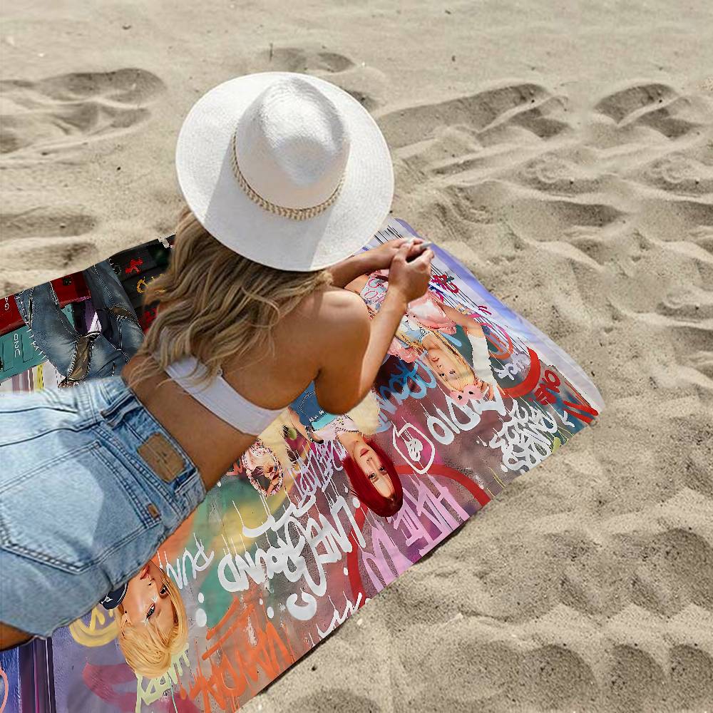 Popular Kpop Group X-XLov Microfiber Blanket Quick Drying Beach Towels Oversized Printing Super Absorbent Pool Towel Blanket