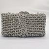 WHTUOHENG Bolso de Noche Plateado con Diamantes para Boda de Dama Carteras de Cristal para Dinero Bolsos de Cena Nupcial de Lujo para Mujer Carteras de Mano Formales