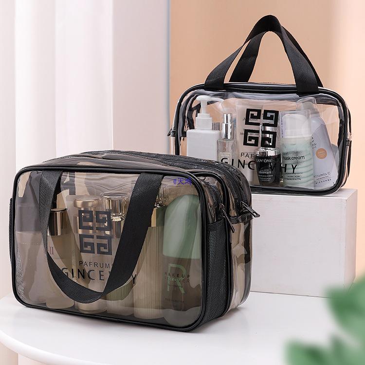 Women's Portable Waterproof Makeup Bag, Large Capacity Travel Toiletry Organizer, Transparent Wet and Dry Separation, Super Hot 2021.
