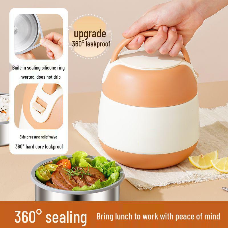 304 Roestvrij Staal Geïsoleerde Dubbelwandige Bento Lunchbox voor Kantoorpersoneel