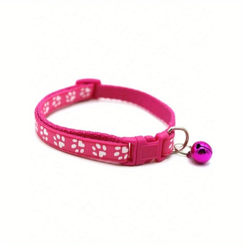 Colorful And Cute Bell Collars For Cats, Adjustable Safety Cat Collars With Bells, Cartoon And Fun Footprint Collars, Cat Supplies
