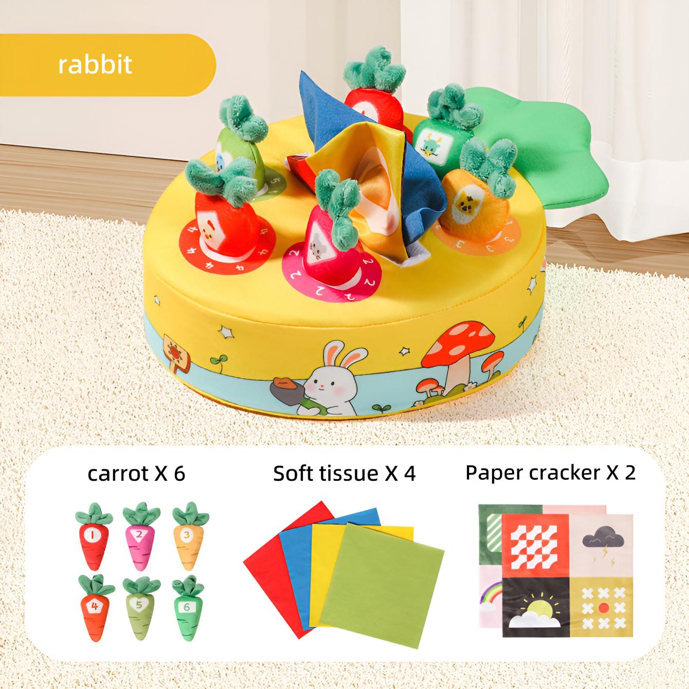 Radish-pulling tissues, infant toys, educational toys, early childhood education, and fine finger training