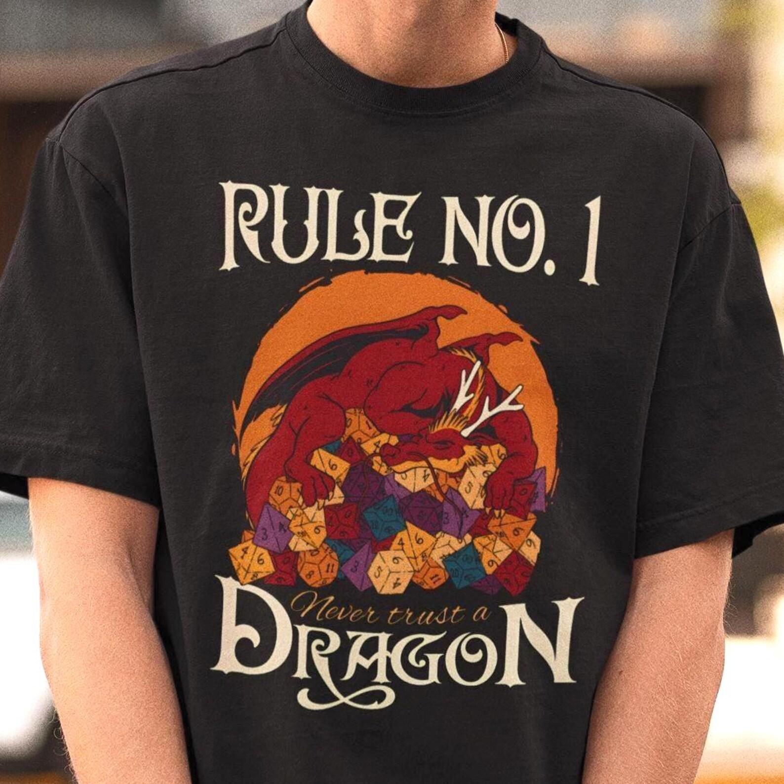 D&D Rule No 1 Never Trust A Dragon Tshirt - Dungeons and Dragons Shirt,DnD Shirt S