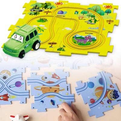 DIY Assembly of Electric Trolley, Children's Puzzle Rail Car Game Set