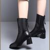 Autumn/Winter New Thick Sole Martin Boots Women's Spring and Autumn Single Boots Chelsea English Style Mid Length Short Boots
