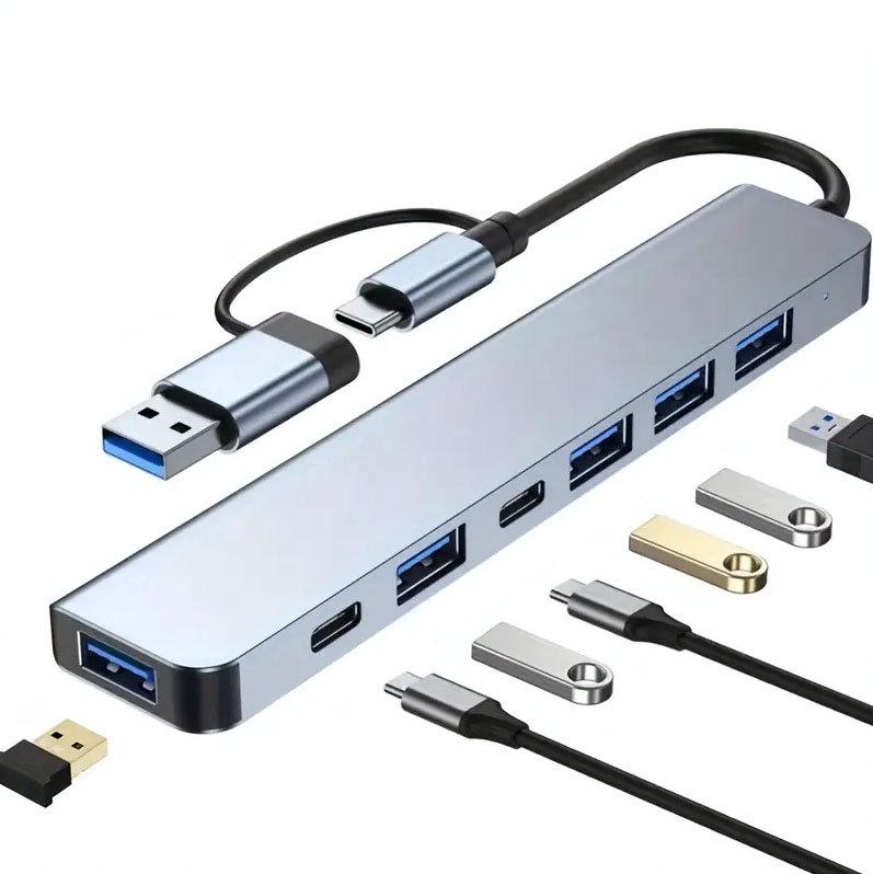

8-in-1 Dual-Use USB 3.0 Hub with SD+TF Card Reader