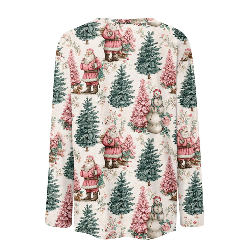 Long Sleeve Shirts For Women Cute Print Graphic Tees Blouses Casual Plus Size Basic Tops Pullover