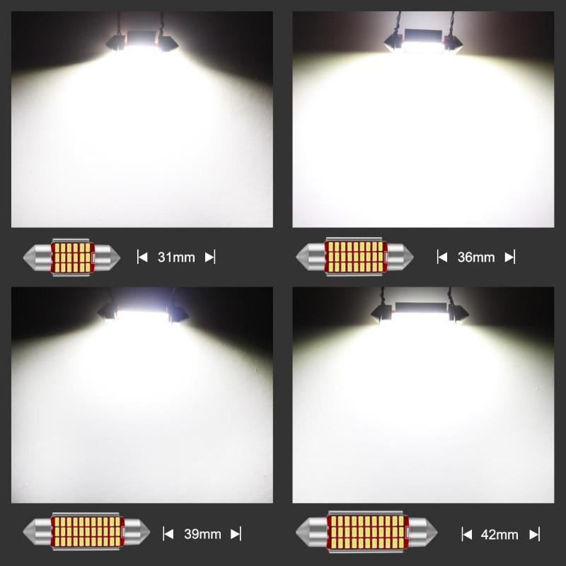 1 adet 12V C5W 31mm 36mm 39mm 41mm 4014 Araba Feston Işıkları Oto İç Mekan Tavan Lambası Okuma Ampulü Beyaz