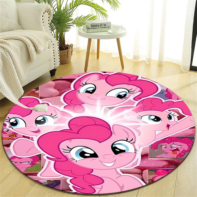 1pc My Little Pony2 Design Printed Area Round Carpet for Bedroom Living Room Home Decor Rugs Mat Non Slip Mat Rug for Bedside