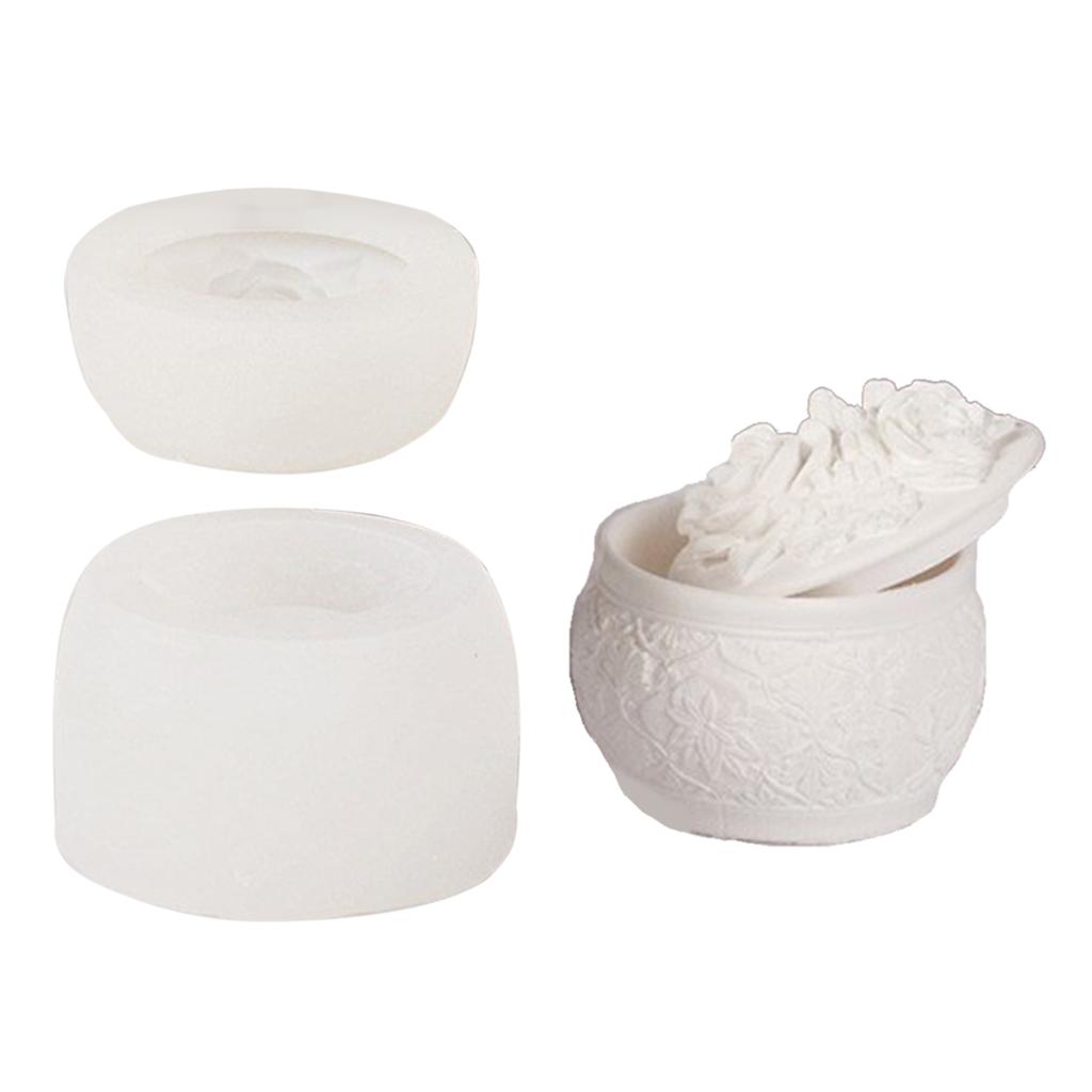 Rose Bottle Dripping Glue Mold Diy Gypsum Ornaments Aromatherapy Candle Holder 3D Flowers Rose Storage Box Silicone Mold