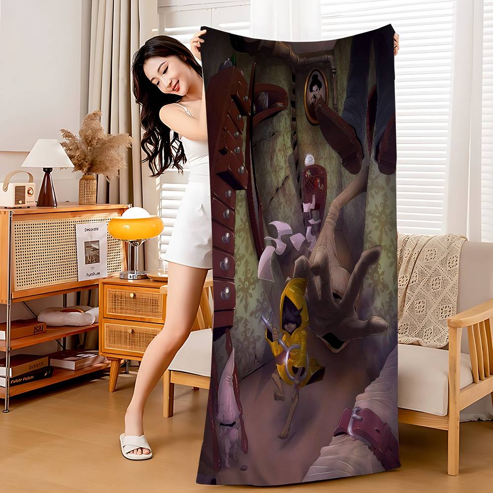 

Game L-Little Nightmares Anime Beach Swimming Towel Soft Absorbent Washcloth Children s Gifts For Kids Travel Camping Gym W30*H60(CM)