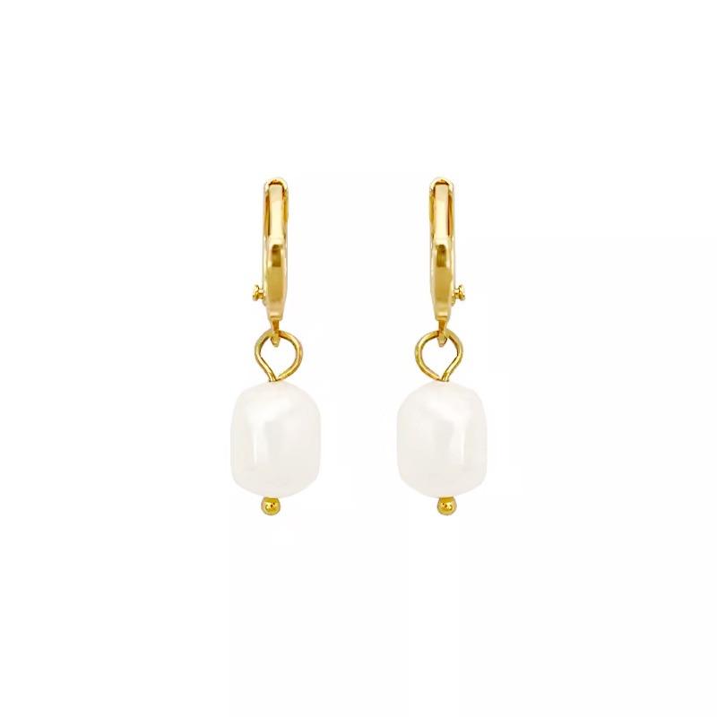 Gold Plated Silver Plated Pearl Earrings with Pearl Dangle Earrings For Women Jewelry For Women Wedding Gift For Women