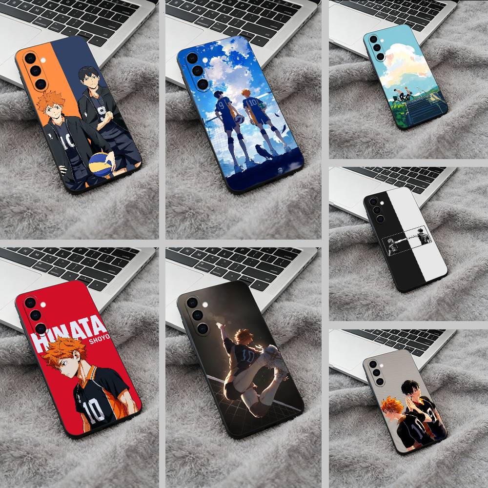Shonen anime-H-Haikyu Phone Case For Samsung Galaxy A73,A71 A72,A70,A53,A52,A51,Soft Silicone Black Cover