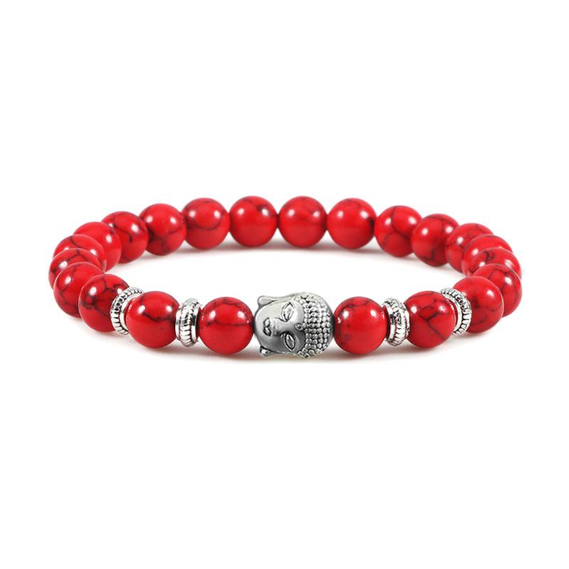 Trendy Tiger Eye  Volcanic Stone Beaded Bracelet with Buddha Head - Multiple Styles for Women