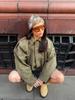 Women's Spring Autumn Faux Suede Velvet Stand Collar Zipper Button Flight Jacket Coat