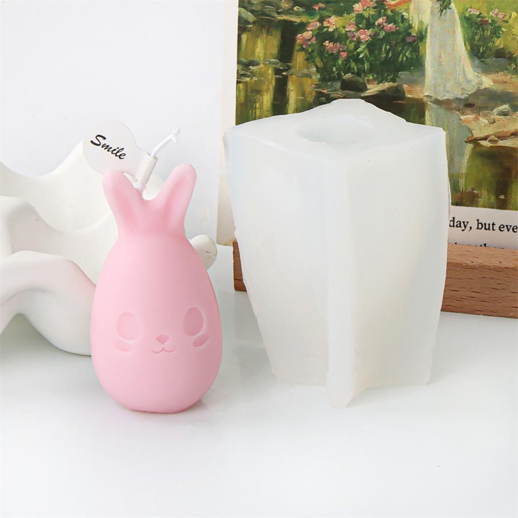 Niedliche Osterhasen-Silikonform für Kerzen, schöne Hasenform, Kunstharzform, einzigartige Silikonform für selbstgemachte Osterkerzen