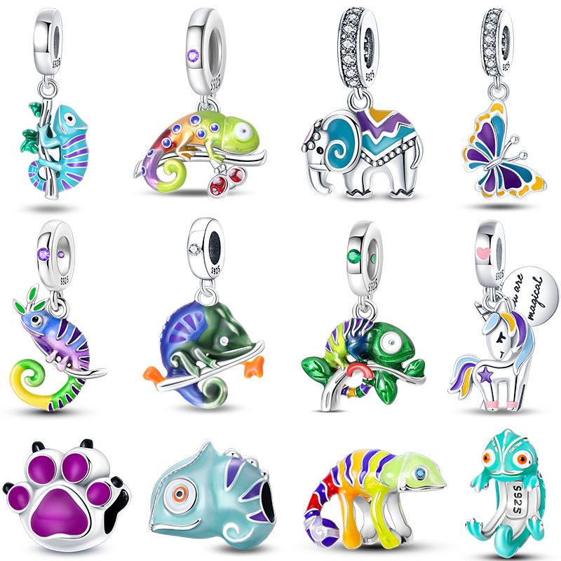 Temperature Change Color Copper Craft Chameleon Elephant Claw Pad Charms 3Mm Handmade Exquisite Jewellery Crafting